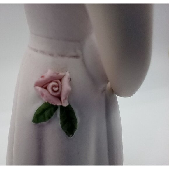 Enesco Birthday Girl Figurine Number 13 Pink Dress Red Hair Vintage 6 Inch 1982 - Picture 7 of 13